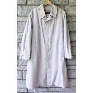 Classic Vintage Long Khaki Trench Coat with Removable Lining